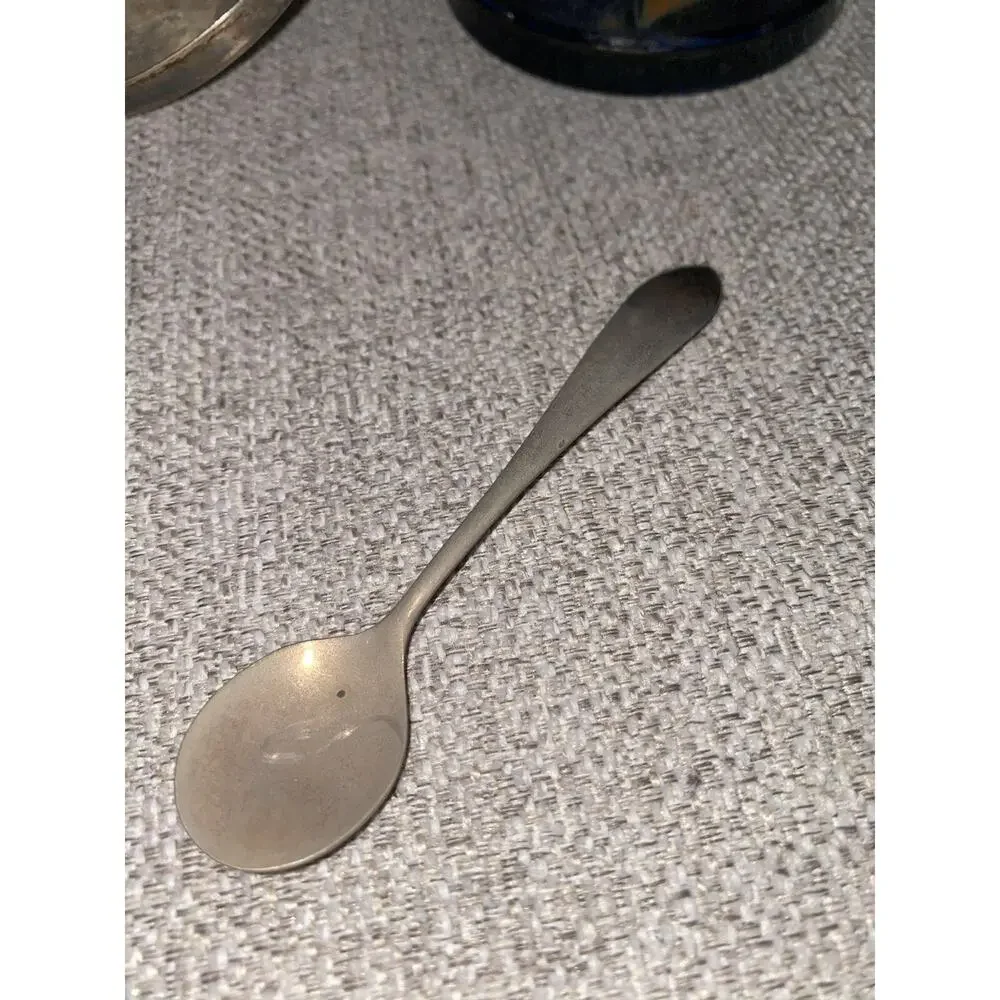 Rare Vintage Moorcroft Sterling Silver Art Pottery Jar & Spoon Antique Sugar